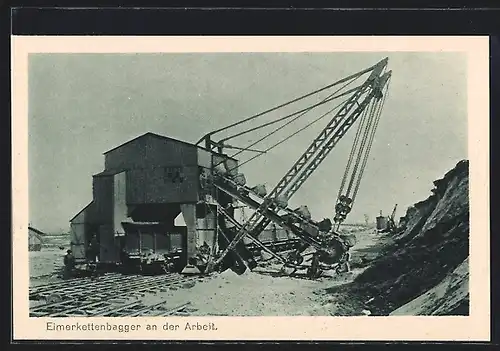 AK Gleiwitz, Eimerkettenbagger an der Arbeit, Reihe Die Grube