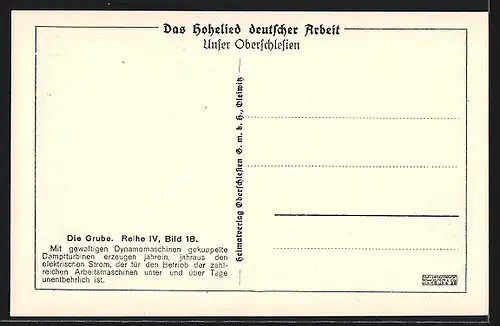 AK Oberschlesien, Kohle-Grube, in der Kraftzentrale