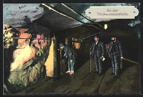 AK Bergarbeiter an der Trinkwasserstelle, Kohle