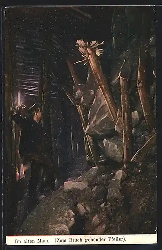 AK Im alten Mann, Zum Bruch gehender Pfeiler, Kohle