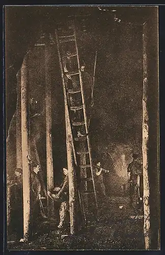 AK Fortgeschrittener Pfeilerabbau im Kohlebergwerk