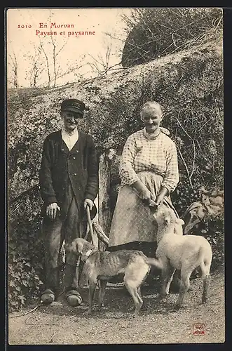 AK Burgund / Bourgogne, En Morvan, Paysan et paysanne