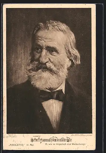 Künstler-AK Porträt des Komponisten Giuseppe Verdi