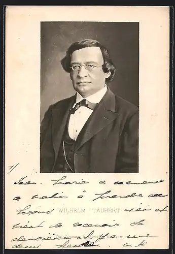 AK Komponist Wilhelm Taubert, in Abendkleidung mit Brille