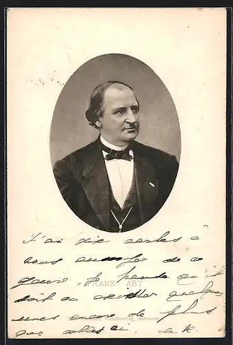 AK Komponist Franz Abt, in Abendkleidung mit Fliege