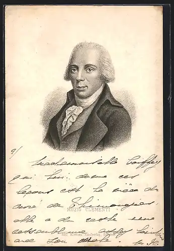 Künstler-AK Komponist Muzio Clementi, mit leichtem Lächeln und Rüschen-Krawatte