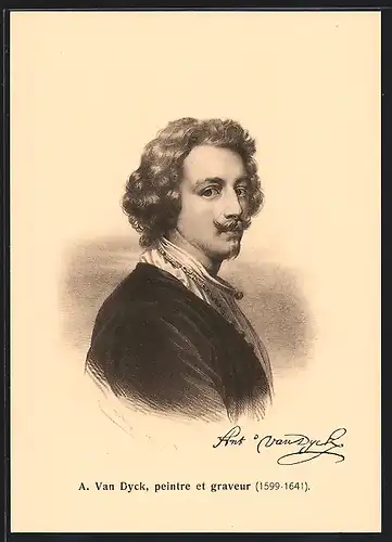 Künstler-AK Porträt A. van Dyck, peintre et graveur, 1599-1641