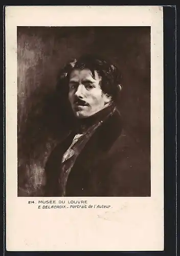 Künstler-AK E. Delacroix, Portrait de l`Auteur