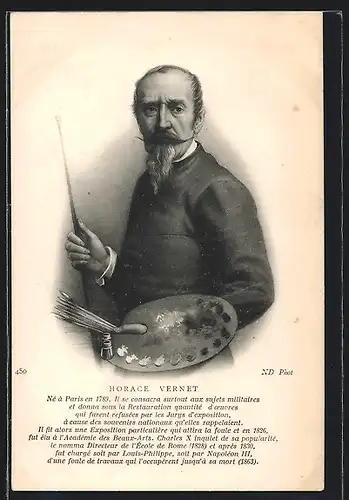 AK Horace Vernet mit Farbpalette