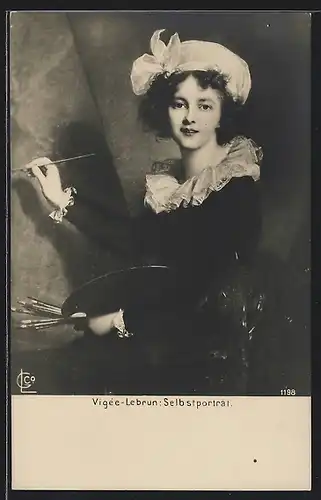 Künstler-AK Selbstporträt der Malerin Vigée Lebrun