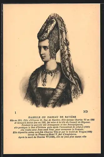AK Isabelle Ou Isabeau de Bavière