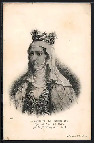 AK Marguerite de Bourgogne, Epouse de Louis X le Hutin