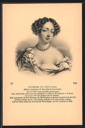 AK Duchesse de Fontanges, Marie-Angélique de Scoraille de Roussille