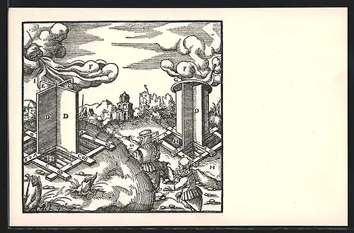 Künstler-AK Vetrání. Vetrací lapáky, Serie: Hornictví a Hutnictví