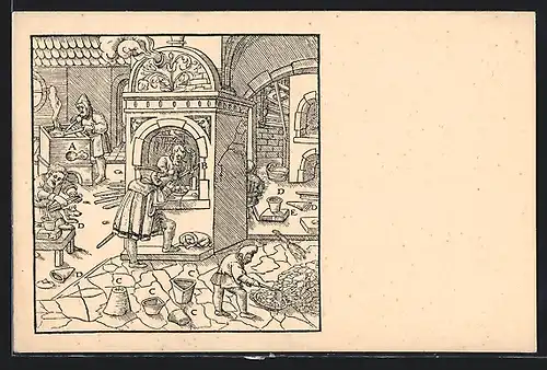 Künstler-AK Prubír, Serie: Hornictví a Hutnictví