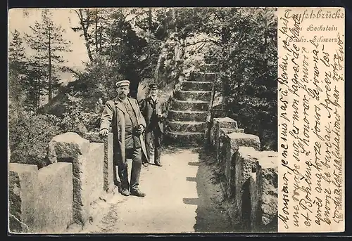 AK Hohnstein /Sächs. Schweiz, Teufelsbrücke am Hockstein