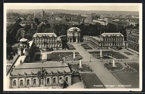 AK Dresden, Zwinger und Blick über Dresden