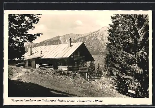 AK Gunzesried, Berghaus Ederhofer mit Sederer und Stuiben