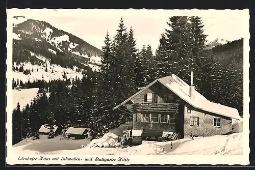 AK Gunzesried /Allgäu, Edenhofer Haus mit Schwaben- und Stuttgarter Hütte
