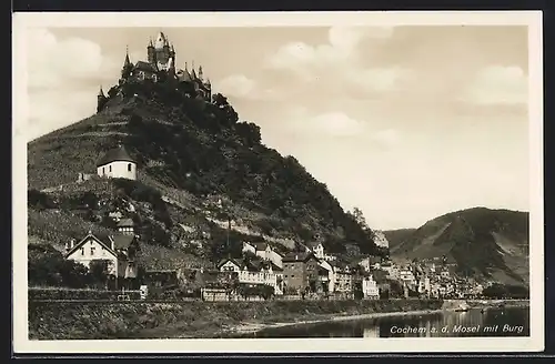 AK Kochem a. d. Mosel, Burg aus Sicht vom Fluss