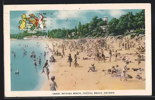 AK Crystal Beach /Ontario, Sandy Bathing Beach with visitors