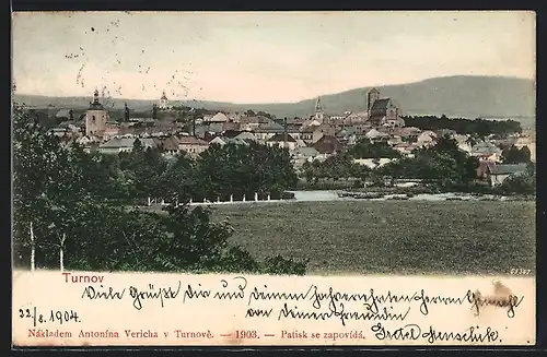 AK Turnau / Turnov, Blick auf den Ort