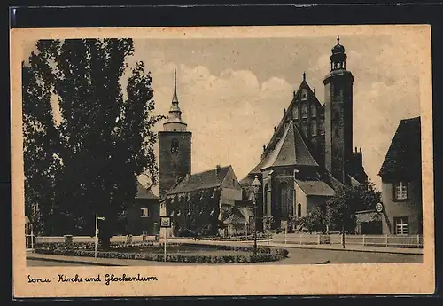 AK Sorau, Kirche und Glockenturm
