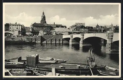 AK Landsberg (Warthe), Partie an der Gerloff-Brücke
