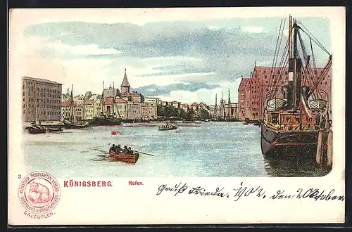 Lithographie Königsberg, Hafenansicht