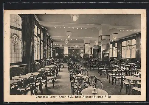 AK Berlin-Kreuzberg, Restaurant Germania-Palast, Belle-Alliance-Strasse 7-10