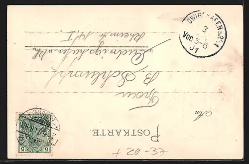 Passepartout-Lithographie Köln, Bahnhof, Wappen