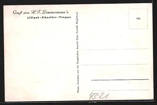 AK H. F. Zimmermann`s Liliput-Künstler-Truppe