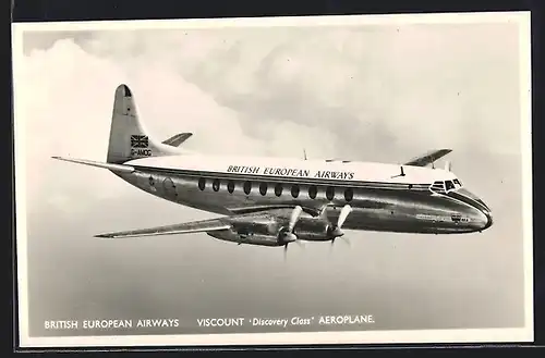 AK Flugzeug, der Fluglinie Britisdh European Airways, Viscount Discovery Class Aeroplane