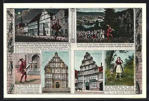 AK Hameln, Gasthaus Rattenkrug, der Rattenfänger