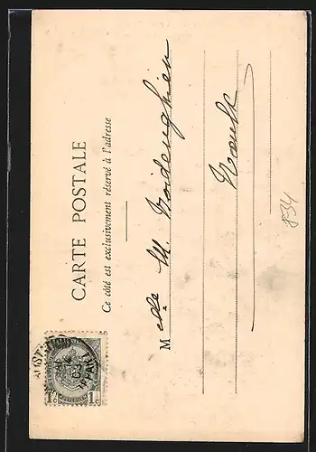 AK Mädchen mit seiner Grossmutter am Spinnrad