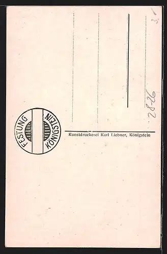 AK Königstein / Elbe, Festung Königstein, Pagenbett