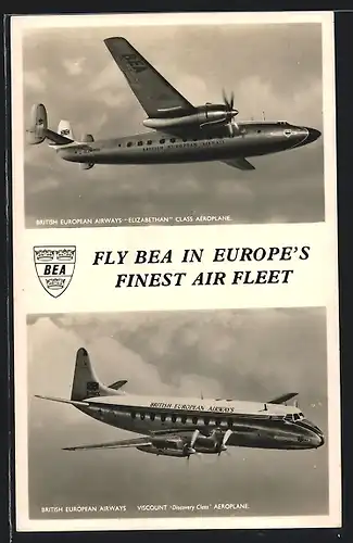 AK British European Airways Elizabethan Class Aeroplane, Viscount Discovery Class Aeroplane
