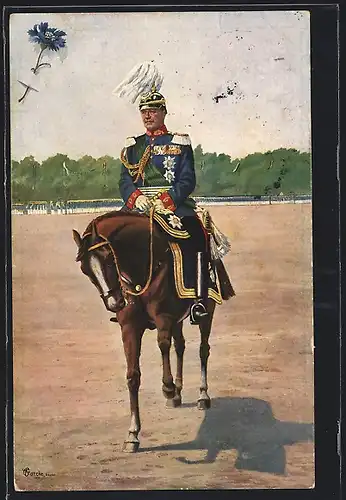 AK Friedrich August II. von Sachsen zu Pferde