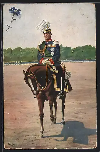 AK Friedrich August II. von Sachsen zu Pferde