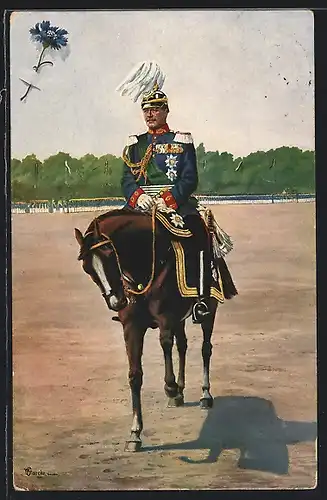 AK Friedrich August II. von Sachsen zu Pferde