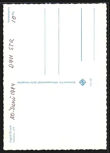 AK Schauspielerin Ingrid Ernest mit Autograph