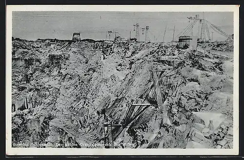 AK Strehlen /Schles. Blick auf den grössten Granitsteinbruch der Welt