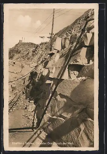 AK Strehlen i. Schles., Steinbruch, Grösster Granitbruch der Welt