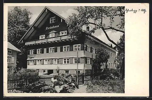 AK Scheidegg i. Allgäu, Gasthof und Pensio zum Hasen, Bräuhaus