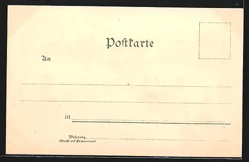 Lithographie Detmold, Fürstliches Residenzschloss, Fürstliches Palais, Hermanns-Denkmal