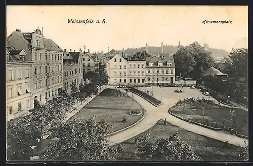 AK Weissenfels a. S., Hirsemannplatz mit Strassenpartie