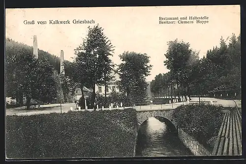 AK Griessbach, Strassenpartie am Restaurant zum Kalkwerk