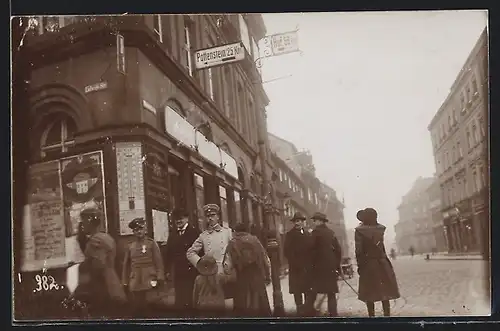 Foto-AK Bayreuth, Strasseneck Ludwigstrasse & Maximilianstrasse anno 1915