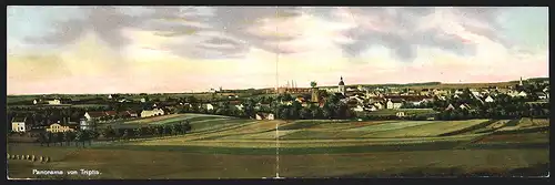 Klapp-AK Triptis, Panorama aus der Vogelschau