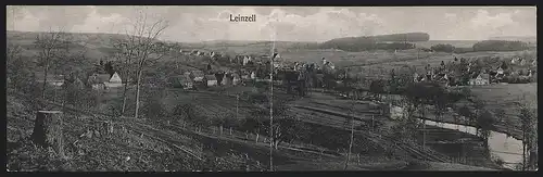Klapp-AK Leinzell, Ortsansicht aus der Vogelschau